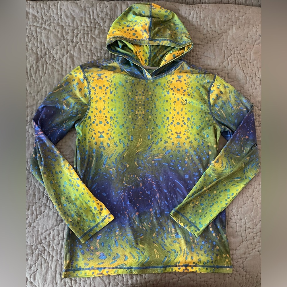 Reel Legends Freeline Swim Rashguard Hooded Long Sleeve XL Performance Fishing
